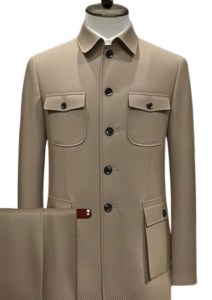 Classic Safari Suit with Four-Pocket Design – Two-Piece