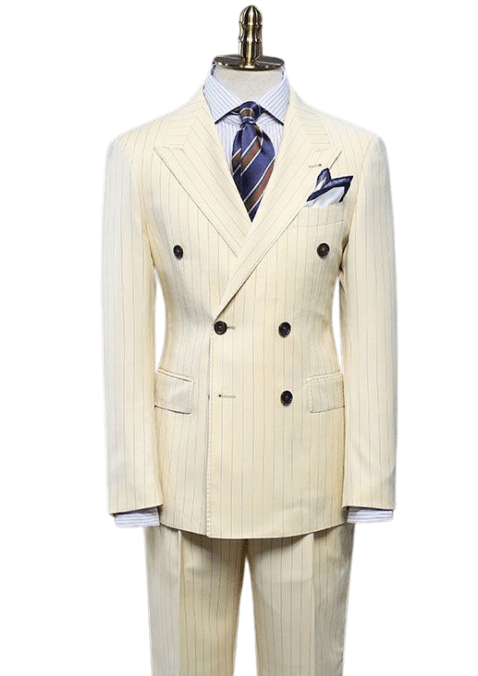 Classic Double-Breasted Pinstripe Suit