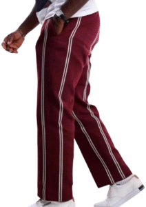Burgundy Striped Classic Trousers