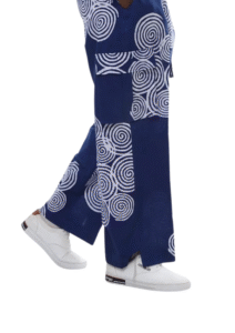 Patterned Ankara Trousers with Spiral Motifs