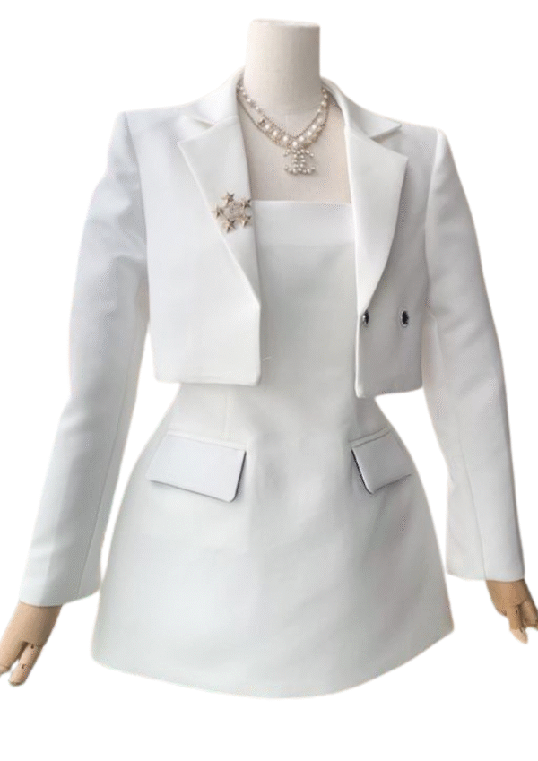 Structured Mini Dress with Cropped Blazer