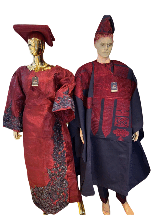 Elegant Aso Oke Agbada & Iro Buba Couple Set