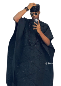 Luxurious All-Black Agbada