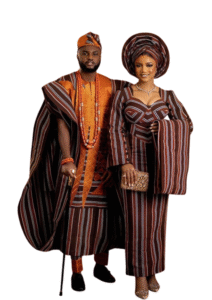 Luxury Striped Aso-Oke Agbada & Iro-Buba Set