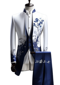 Men’s Suit with Floral Embroidery