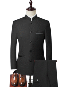 Classic Mandarin Collar Men’s Suit