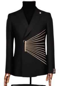 Luxury Designer Blazer for Men with Radiant Line Detailing and Modern Fit