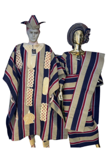 Royal Striped Aso-Oke Agbada and Iro-Buba Set
