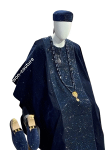 Luxury Agbada Set with Crystal Embellishments